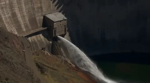 Water at the Katse Dam. Stock Footage 12391806
