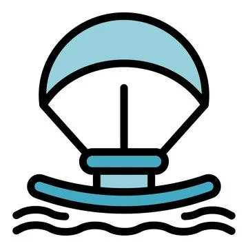 Water kitesurfing icon vector flat Illustrazione stock