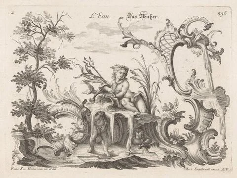 Water; L Eau / Das Waberer; Four elements. Allegory of the water element. ... Stock Photos