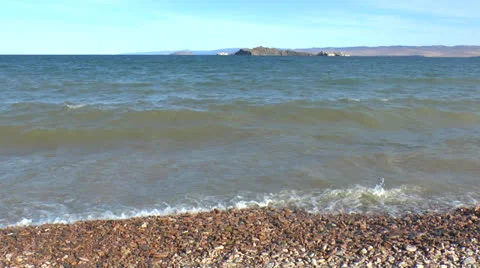 The water in Lake Baikal Stock Footage 24280469