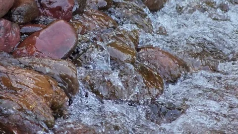 Water landscape. A small waterfall in the river with stones. Stock Footage 305722602