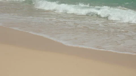 Water lapping sand on Playa Alzada La Oliva Fuer Stock Footage 220147192