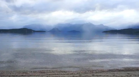 Water lapping on the sandy beach Stock Footage 45357663