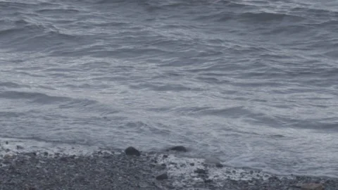 Water lapping onto shore Stock Footage 147754717