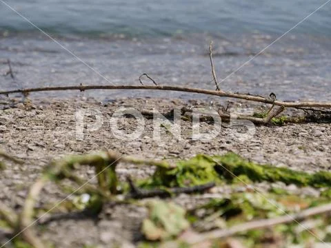 Water lapping on the shore, peacefully tranquillity concept Stock Photos