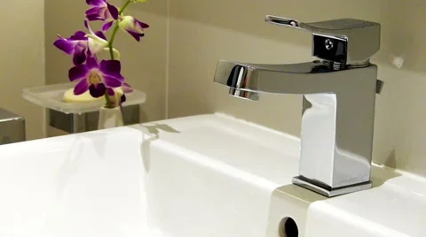 Water leak in the sink Stock Footage 46924691