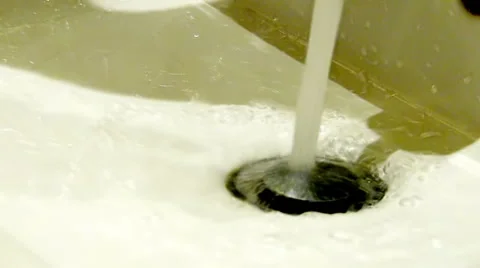 Water leak in the sink Stock Footage 46927591
