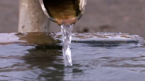 Water leaks from the pipe Stock Footage 84328789