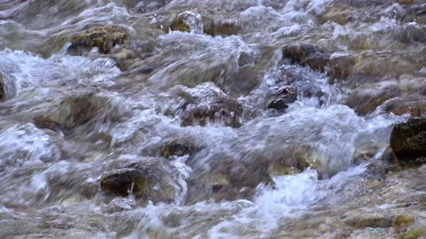 Water leaps between smooth rocks. Abruzzo, Italy, Europe Video stock 143599293