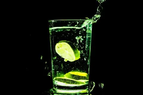 Water with lemon 스톡 사진