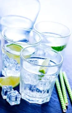 Water with lemon Stock Photos