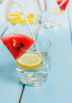 Water with lemon Foto stock