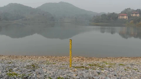 Water level indicator or meter pole Stock Footage 88348944