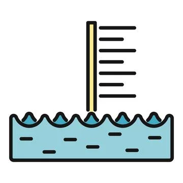 Water level measuring stick indicating current height Stock Illustration