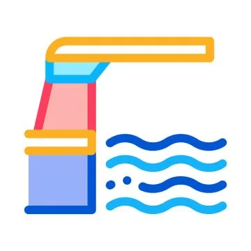 Water level meter icon vector outline illustration Stock Illustration