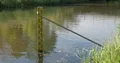 Water level meter in river Ise near Gifhorn at sunny day 4k or 4k+ Resolution