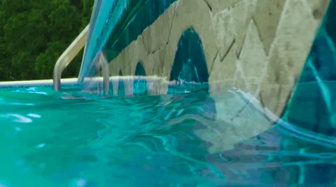 Water Level of Pool, Slow motion 240fps Stock Footage 61627917