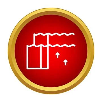 Water level rising arrows indicating increase concept icon Stock Illustration
