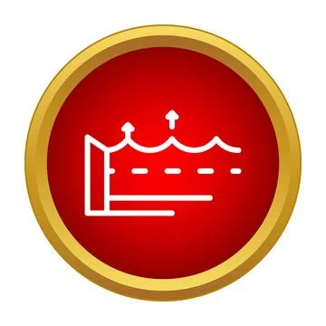 Water level rising icon symbolizing climate change impact Ilustração Stock
