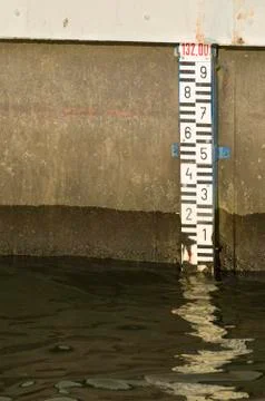 Water level scale Stock Photos