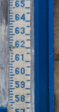 Water level scale Foto stock