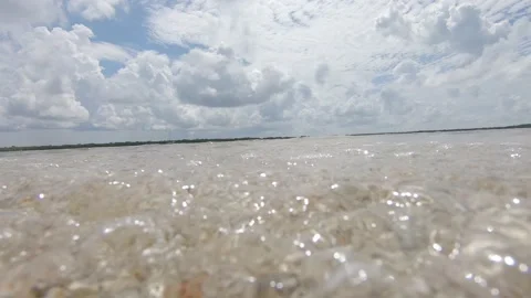 Water level view of small waves at the beach Stock Footage 164185770