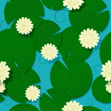 Water lilies pattern Illustrazione stock
