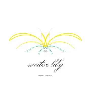 Water lily lined icon Stock Illustration