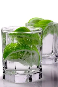 Water with lime Stock Photos
