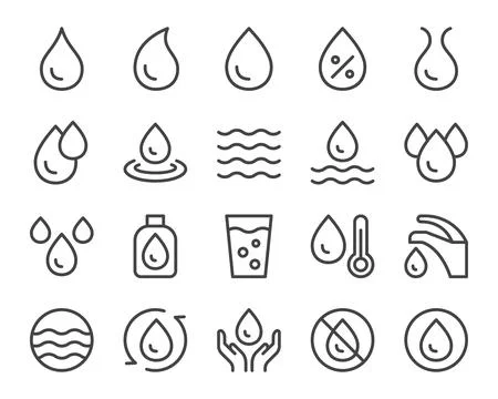 Water line icon set イラスト素材