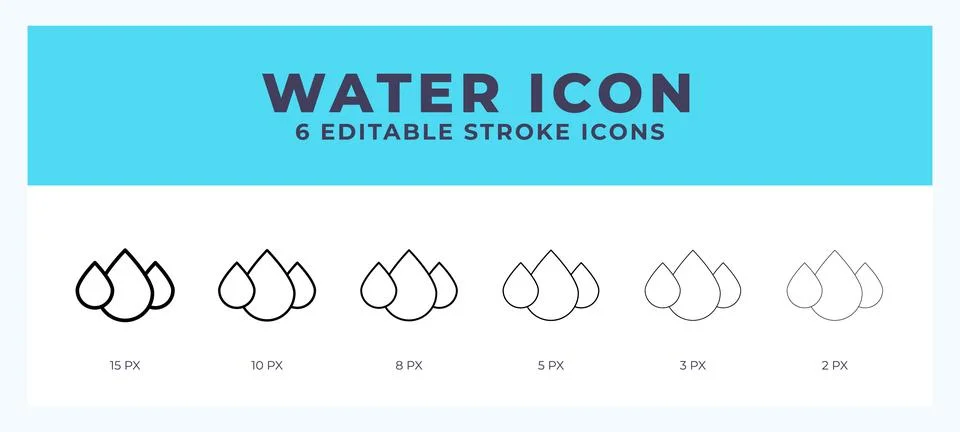 Water line icon. Thin line. Bold line. Vector illustration. Stock Illustration