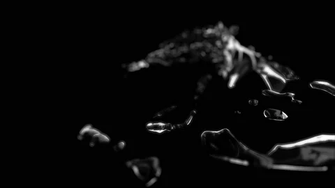 Water  liquid looping on black background Vidéo 105242097