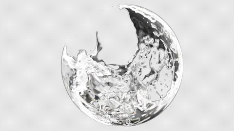 Water liquid splash in sphere shape, Transparent Background. Stock Footage 168086632