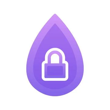Water lock gradient logo design template icon Stock Illustration