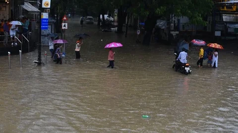 Water logging at Parel Video stock 115635725