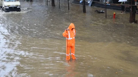 Water logging at Parel Stock Footage 115635790