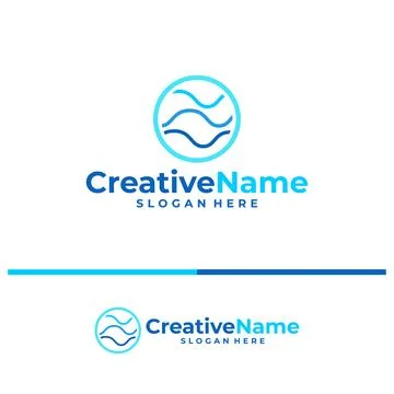 Water logo vector template. Creative Water logo design concepts Stock Illustration