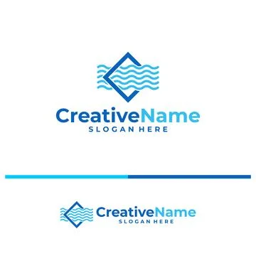 Water logo vector template. Creative Water logo design concepts Stock Illustration