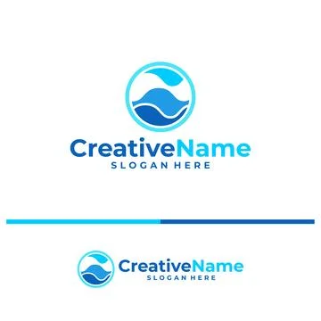 Water logo vector template. Creative Water logo design concepts Stock Illustration