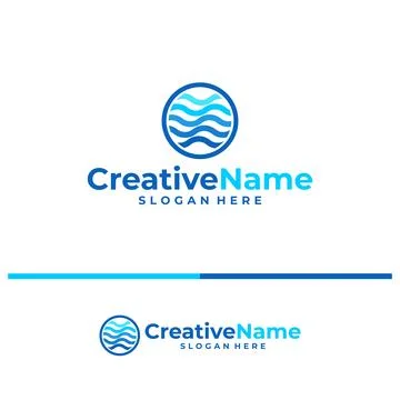 Water logo vector template. Creative Water logo design concepts Stock Illustration