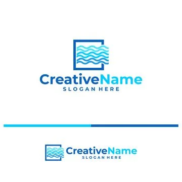 Water logo vector template. Creative Water logo design concepts Stock Illustration