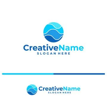 Water logo vector template. Creative Water logo design concepts Stock Illustration