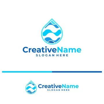 Water logo vector template. Creative Water logo design concepts Stock Illustration
