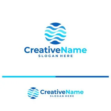 Water logo vector template. Creative Water logo design concepts Stock Illustration