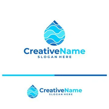 Water logo vector template. Creative Water logo design concepts Stock Illustration