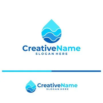 Water logo vector template. Creative Water logo design concepts Stock Illustration