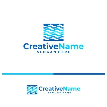 Water logo vector template. Creative Water logo design concepts Stock Illustration