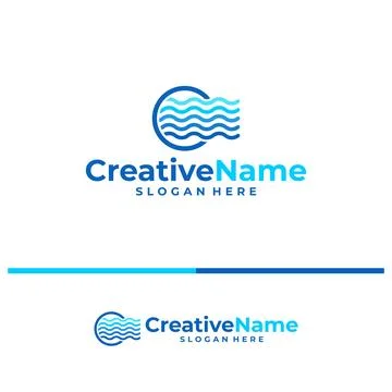 Water logo vector template. Creative Water logo design concepts Stock Illustration