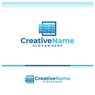 Water logo vector template. Creative Water logo design concepts Stock Illustration