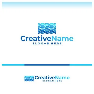 Water logo vector template. Creative Water logo design concepts Stock Illustration